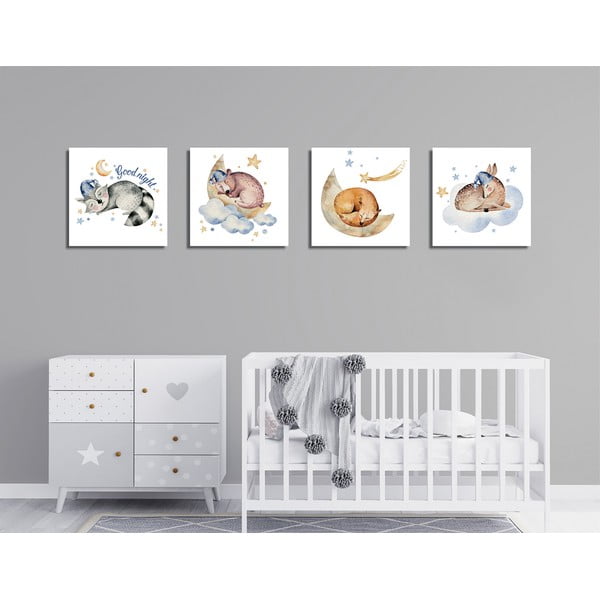 Obrazy v sadě 4 ks 30x30 cm Good Night – Wallity-image-2