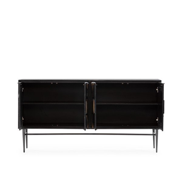 Černá komoda z mangového dřeva 175x90x40 cm Navya – MOME-image-4