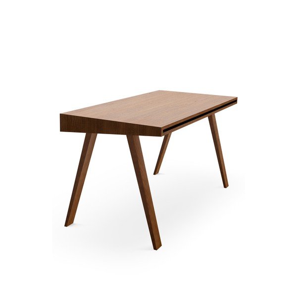 Hnědý psací stůl s nohami z jasanového dřeva EMKO 4.9, 140 x 70 cm-image-3