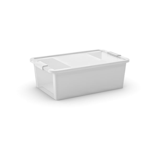 Bílý plastový úložný box s víkem 55x35x19 cm Bi-Box M – KIS
