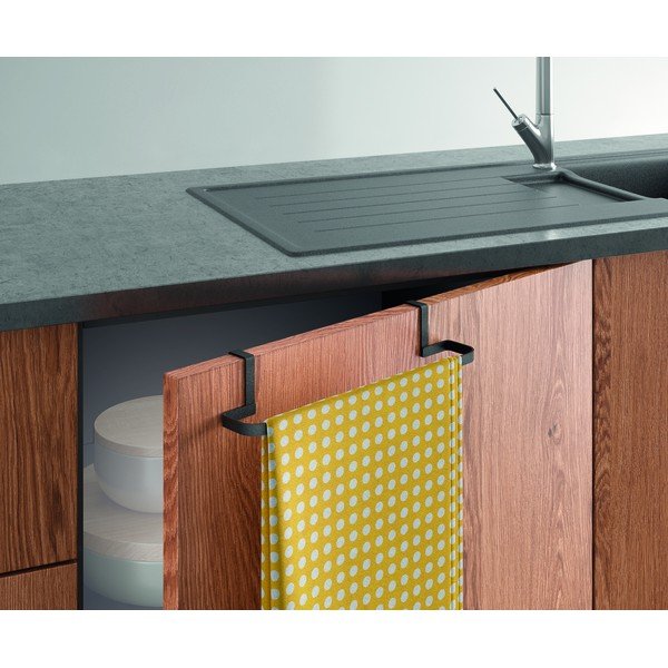 Černý závěsný držák na utěrku Metaltex Galileo Lava-image-1