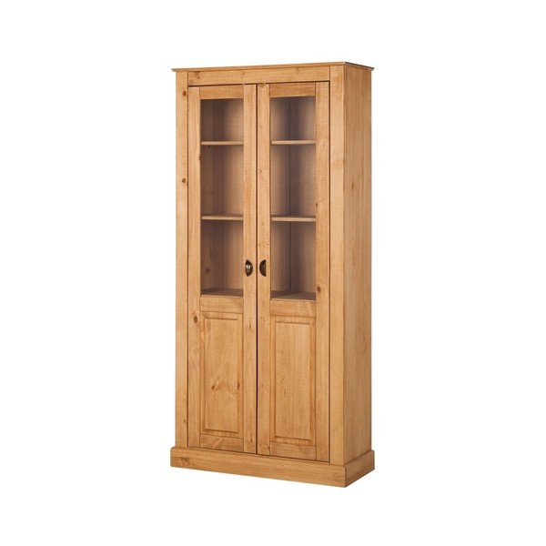 Přírodní dvoudveřová vitrína z borovicového dřeva Støraa Tommy-image-3