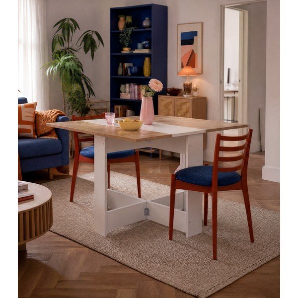 Rozkládací jídelní stůl s deskou v dekoru dubu 76x28 cm Papillon – TemaHome-image-4