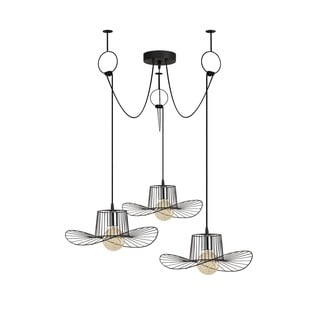 Černé závěsné svítidlo pro 3 žárovky Opviq lights Tel Hat