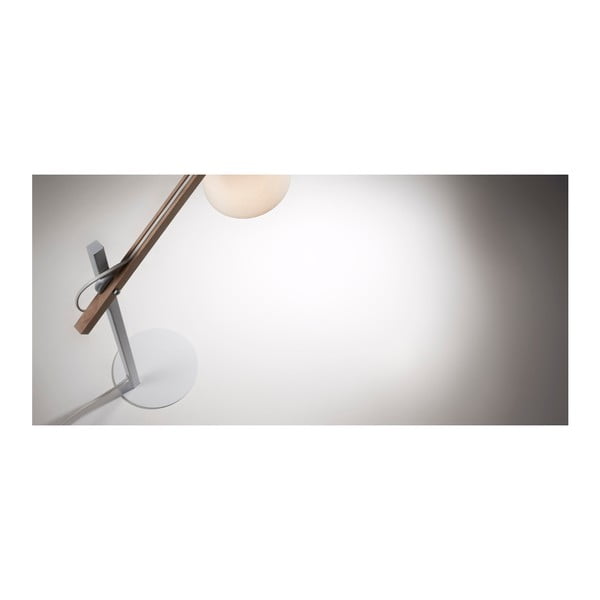 Bílá stolní lampa z masivu akácie s textilním stínidlem (výška 65 cm) Kosta – Kave Home-image-3