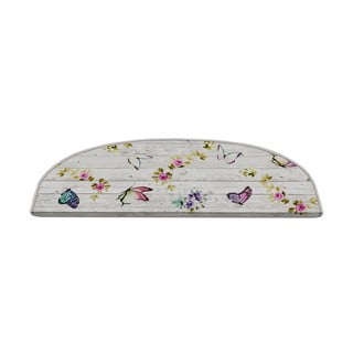 Krémové nášlapy na schody v sadě 16 ks 20x65 cm Butterfly Life – Vitaus
