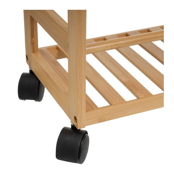 Bambusový pojízdný regál v přírodní barvě 44x75 cm – Casa Selección-image-1