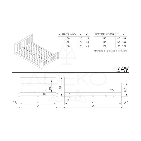 Dětská postel z borovicového dřeva v přírodní barvě 90x200 cm CPN – Adeko-image-3