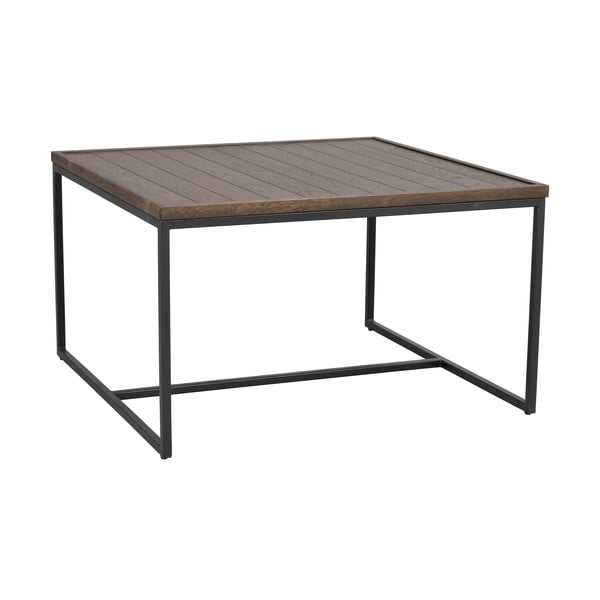 Tmavě hnědý konferenční stolek s deskou z dubového dřeva ø 80 cm Deerfield – Rowico-image-2