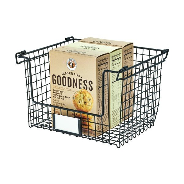 Černý kovový košík iDesign Classico, 31 x 25,5 cm-image-3