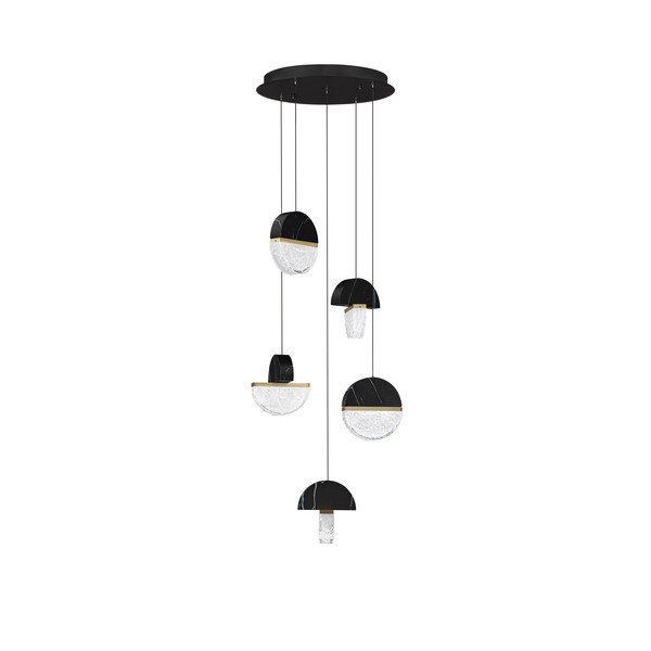 Černé kovové LED stmívatelné závěsné svítidlo ø 46 cm Dorin – Nova Luce
