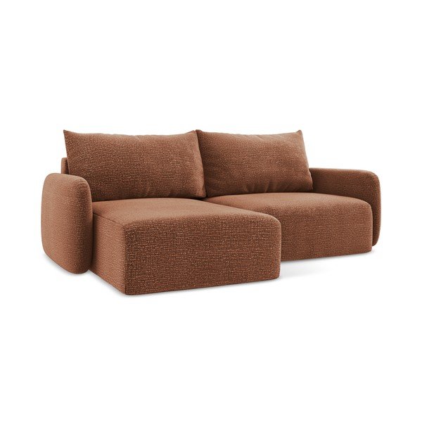 Rozkládací/s úložným prostorem rohová pohovka v cihlové barvě (levý roh) Kalena – Makamii-image-1