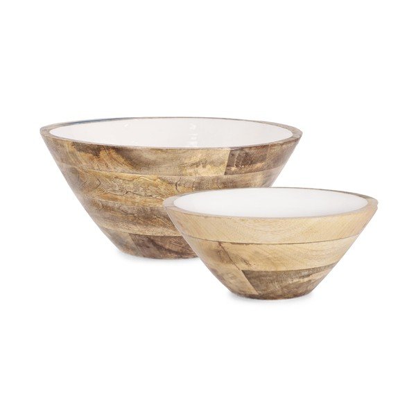 Bílé dřevěné mísy v sadě 2 ks ø 30,5 cm Knossos – Yes Everyday