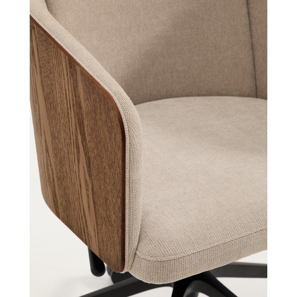 Hnědá čalouněná kancelářská židle Madai – Kave Home-image-1