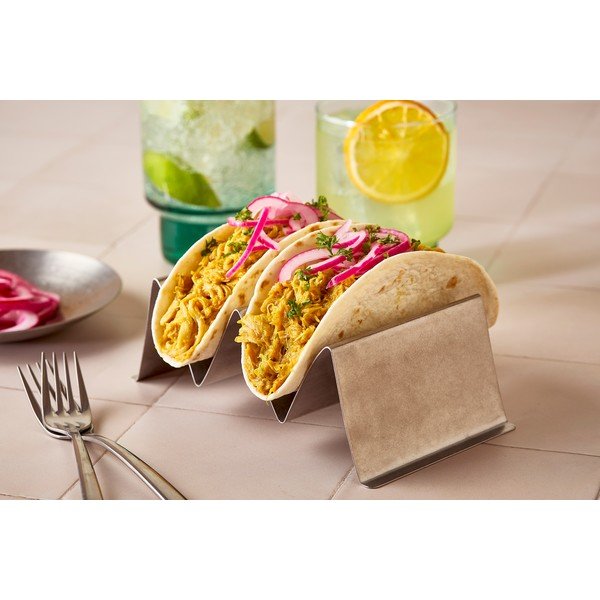 Servírovací stojan na tacos z nerezové oceli 10x19 cm Serve – BonBistro-image-1
