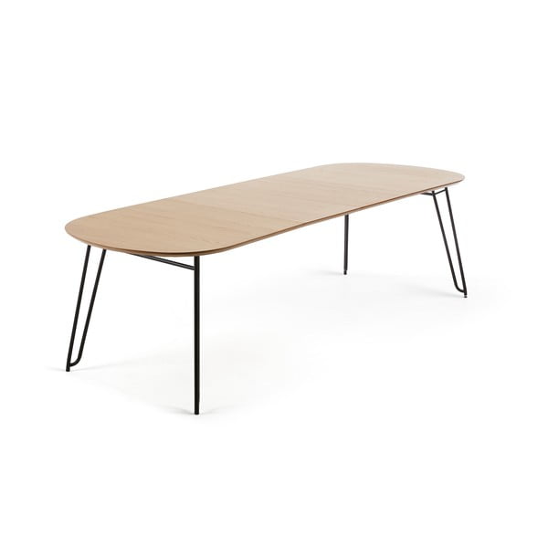 Rozkládací jídelní stůl v dekoru dubu v přírodní barvě 100x170 cm Novac – Kave Home-image-3