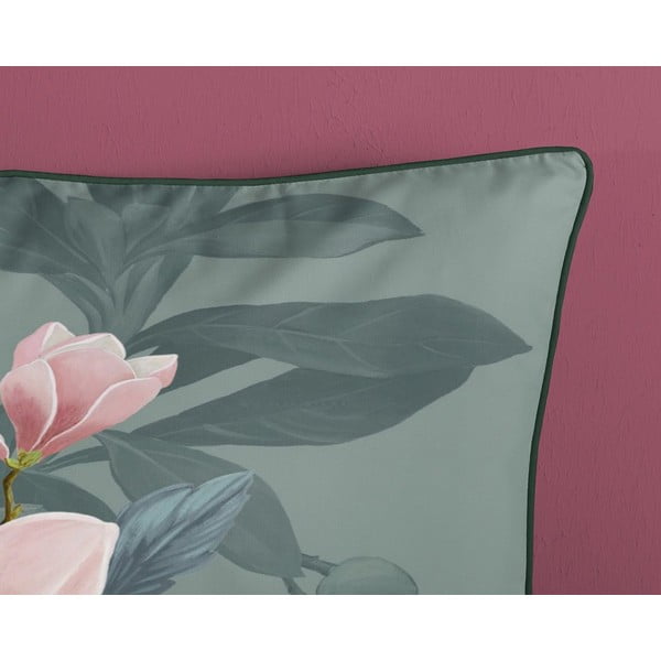 Zelené povlečení na jednolůžko z organické bavlny Descanso Rose, 140 x 220 cm-image-2