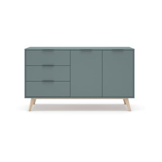Komoda šedozelená 140x81x40 cm Pisco – Marckeric