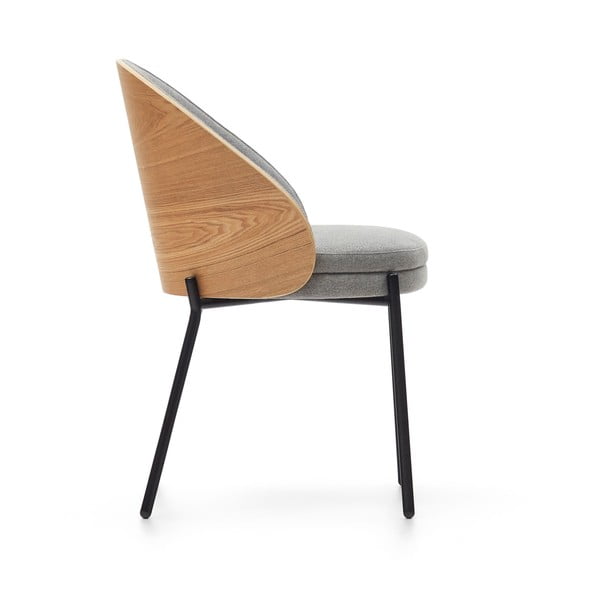 Šedé/v přírodní barvě čalouněné jídelní křeslo Eamy – Kave Home-image-4