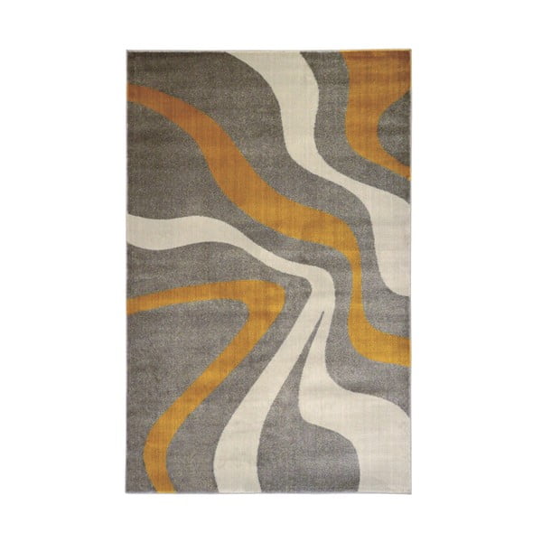 Šedý koberec Webtappeti Swirl Yellow, 80 x 150 cm