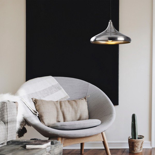 Závěsné svítidlo ve stříbrné barvě s kovovým stínidlem ø 35 cm Nile – Opviq lights-image-1