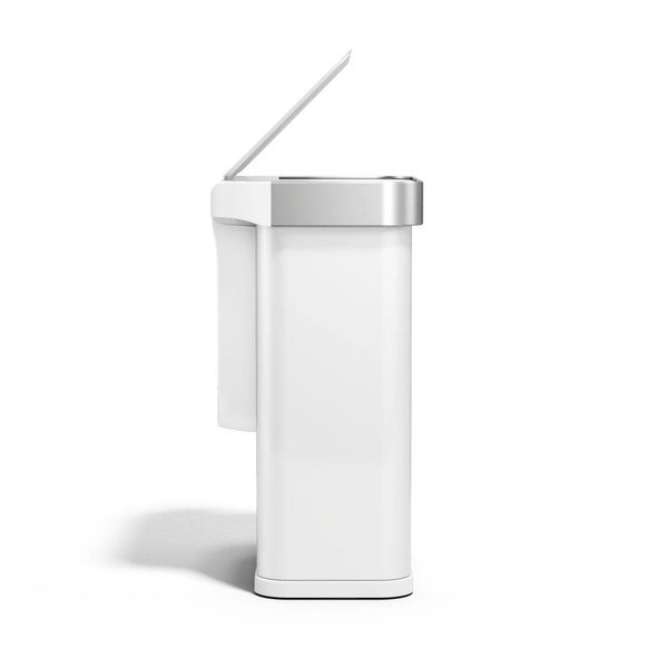 Matně bílý bezdotykový ocelový odpadkový koš 58 l Sensor – simplehuman-image-4