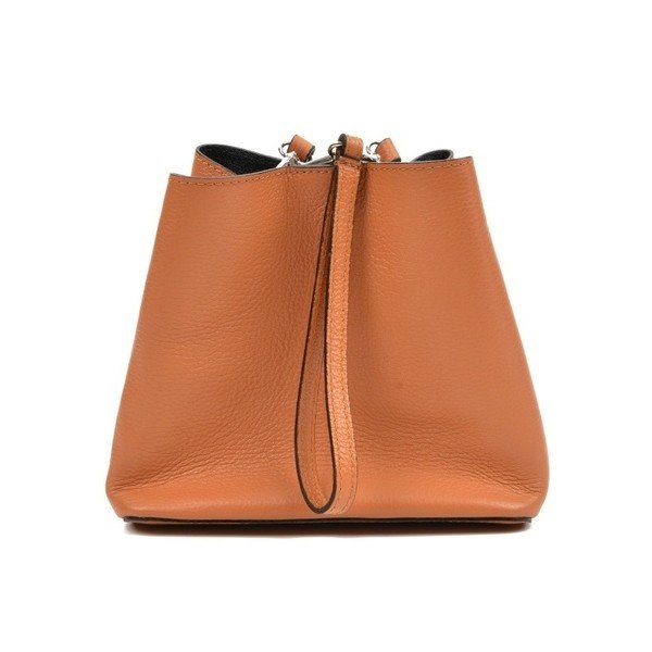 Koňakově hnědá kožená kabelka Mangotti Bags Catarina