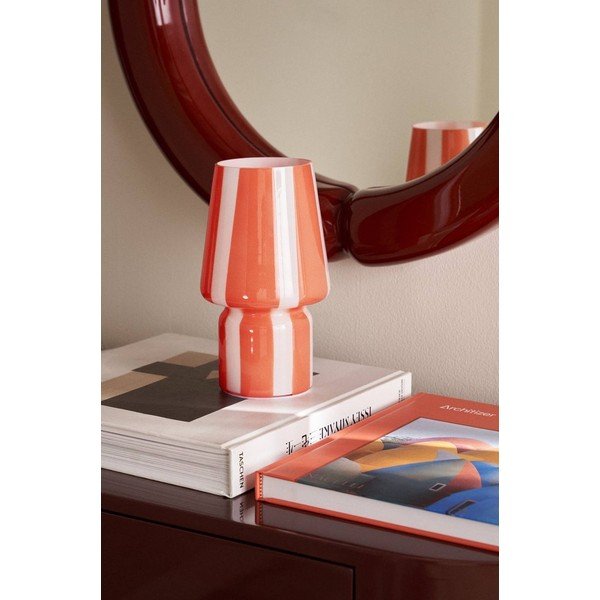 Červená/bílá skleněná stolní lampa (výška 21,5 cm) Carlo – Ellos Home-image-2