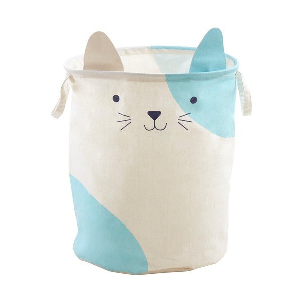 Bílý látkový dětský koš na hračky ø 40x48 cm Mimo Cat Face – Premier Housewares