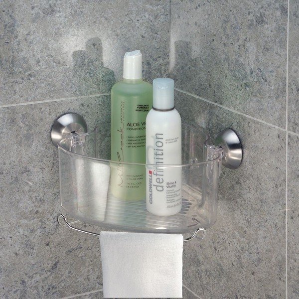 Transparentní rohový samodržící košík iDesign Soap Shower-image-1