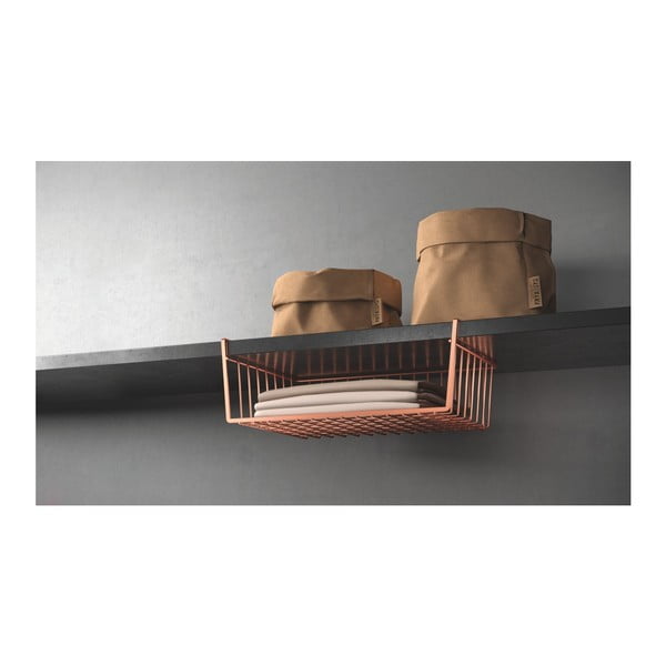 Závěsná přihrádka v měděné barvě Metaltex, délka 40 cm-image-1