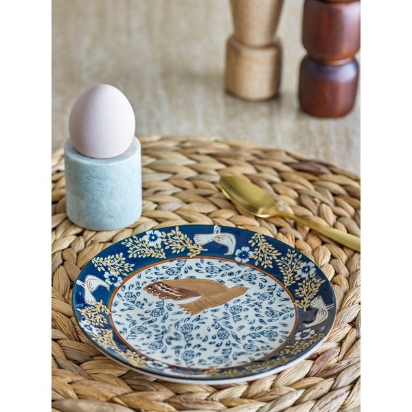 Modrý dezertní  talíř z kameniny ø 16 cm Hezha – Bloomingville-image-1