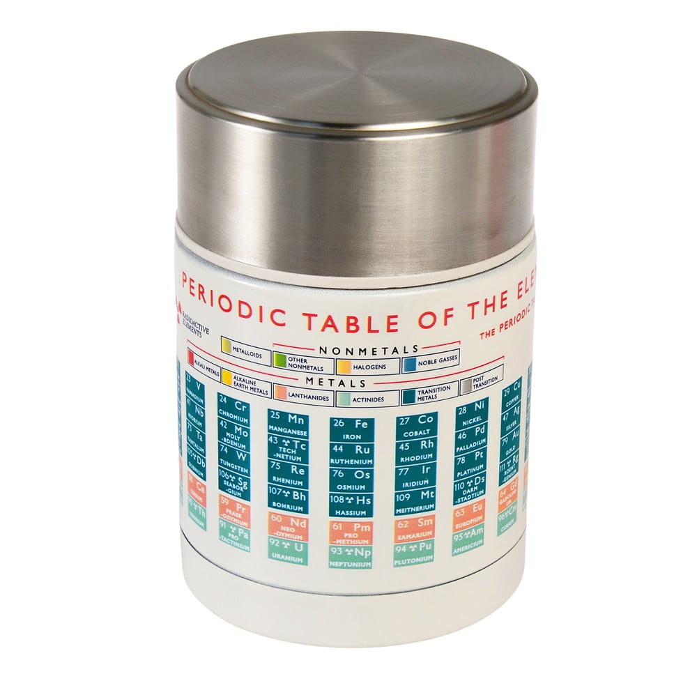 Krémová/ve stříbrné barvě termoska na jídlo/dětská 450 ml Periodic Table – Rex London