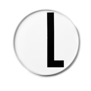 Bílý porcelánový dezertní talíř Design Letters L, ø 21,5 cm