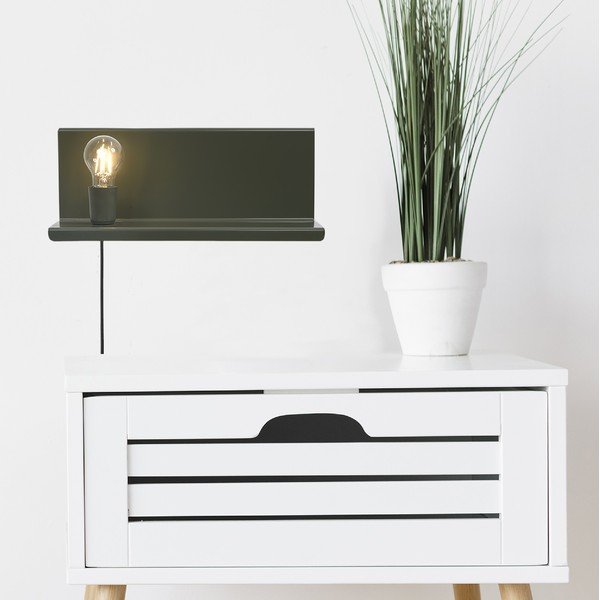 Zelené nástěnné svítidlo s poličkou Homemania Decor Shelfie2-image-1