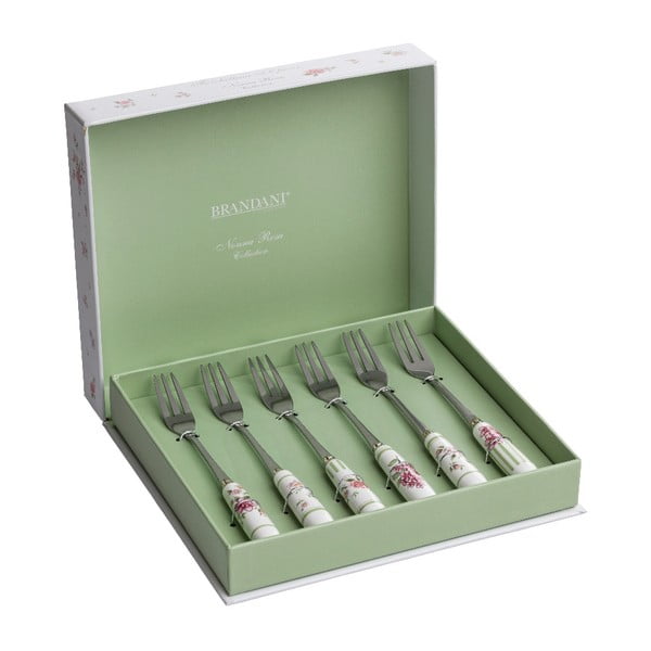 Sada 6 vidliček s keramickou rukojetí Brandani Nonna Rosa-image-1