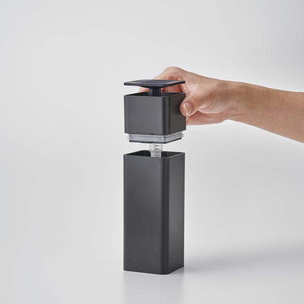 Černý dávkovač saponátu Yamazaki Tower, 250 ml-image-3