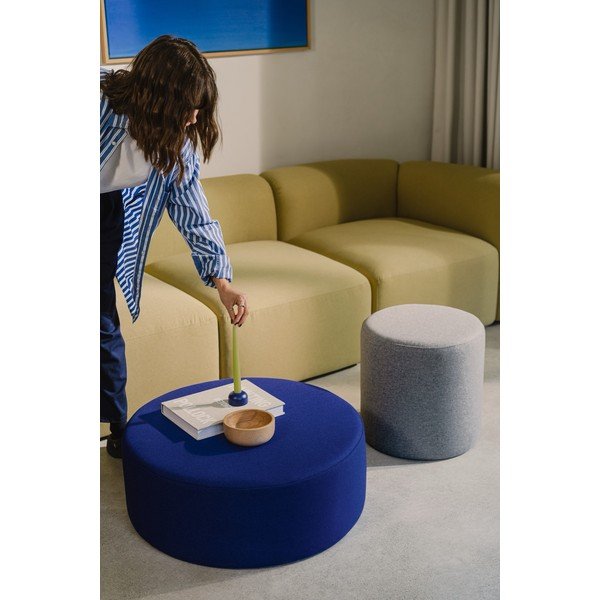 Modrý vlněný taburet Folk – noo.ma-image-1