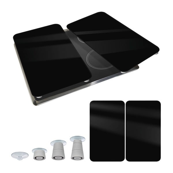 Kryty na sporák v sadě 2 ks z tvrzeného skla 30x52 cm Universal – Wenko-image-3