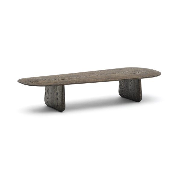 Tmavě hnědý konferenční stolek z dubového dřeva 64x146 cm Pirita – Kave Home