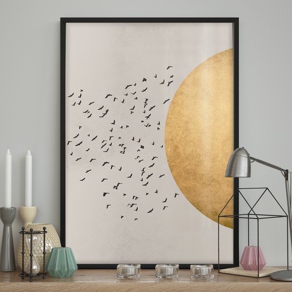 Nástěnný plakát v rámu BIRDS/SILHOUTTE, 50 x 70 cm-image-1