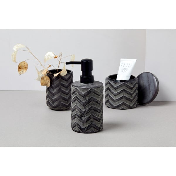 Šedý keramický ručně malovaný dávkovač na mýdlo Wenko Mantua, 360 ml-image-3