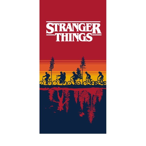 Červená bavlněná dětská osuška 70x140 cm Stranger Things – Jerry Fabrics