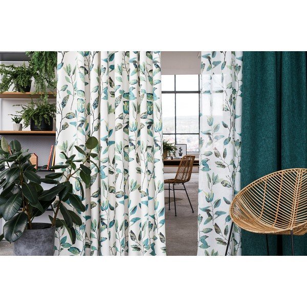 Zelený/krémový závěs na háčky 210x260 cm Maui – Mendola Fabrics-image-3