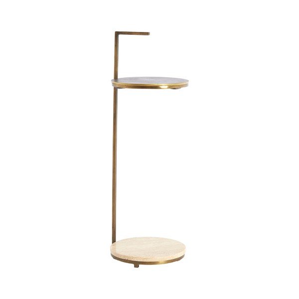 Kulatý odkládací stolek s deskou z kamene ø 26 cm Leda – Light & Living-image-2