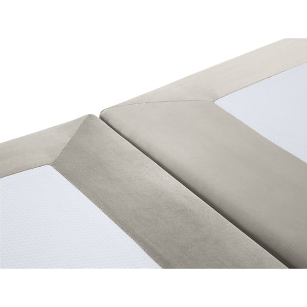 Béžová sametová dvoulůžková postel Milo Casa Lia, 160 x 200 cm-image-3