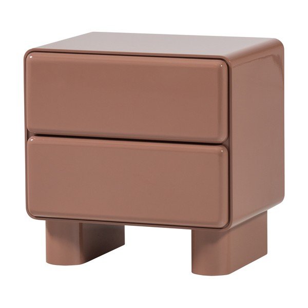 Růžový lesklý noční stolek Lustra – WOOOD-image-2