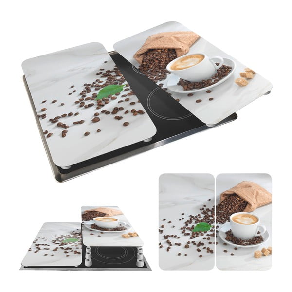 Kryty na sporák z tvrzeného skla v sadě 2 ks 52x30 cm Café Aromatica – Maximex-image-3
