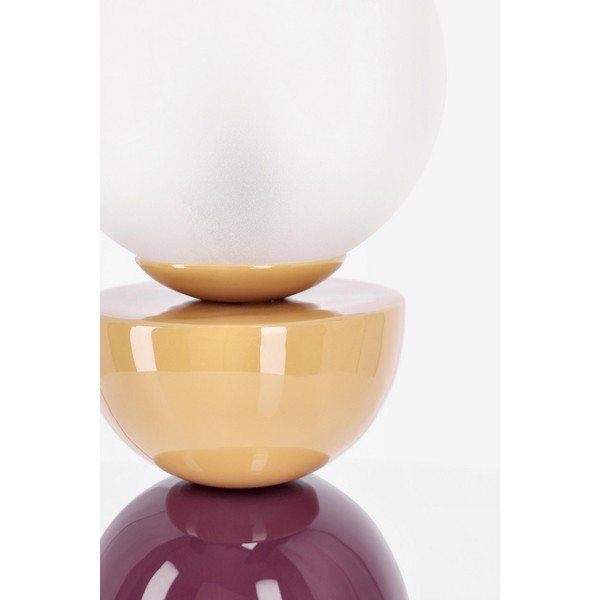 Kovová stolní lampa se skleněným stínidlem (výška 33 cm) Malton – Bizzotto-image-3