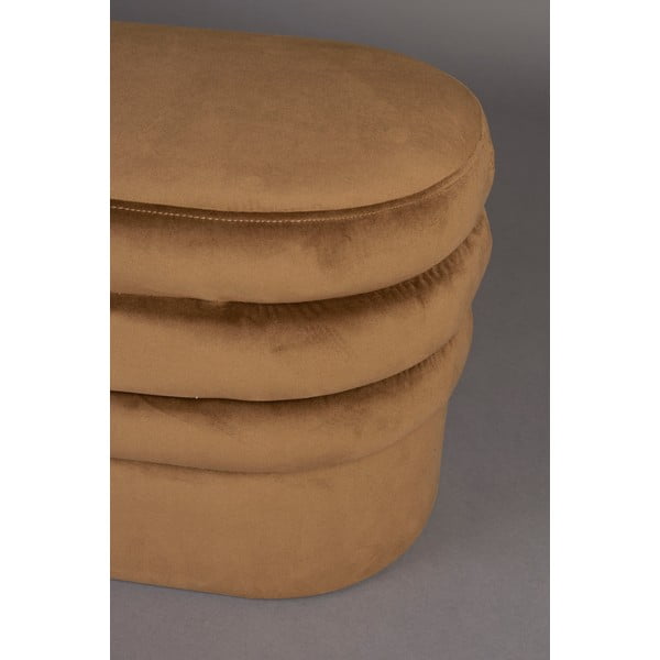 Hnědá sametová lavice Aditi – Dutchbone-image-3